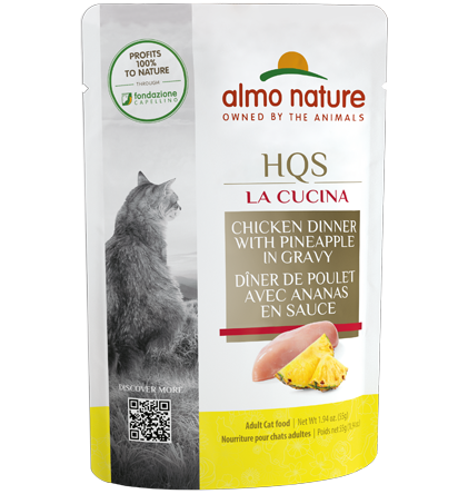 Almo Nature - HQS La Cucina Chicken Dinner with Pineapple in Gravy | Wet Cat Food